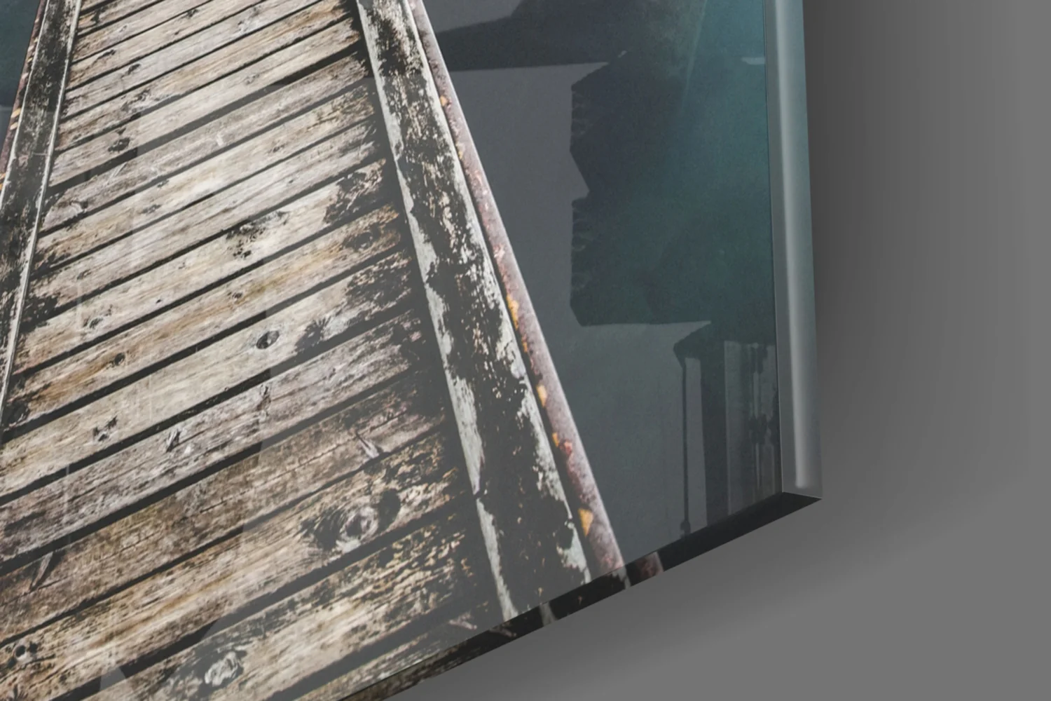 Turquoise Fjord Mountain Jetty Glass Wall Art - Image 8