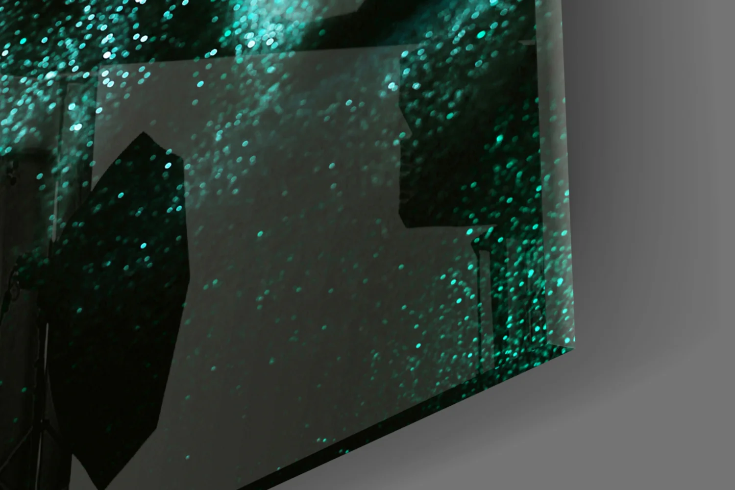 Turquoise Glitter Skin Woman Glass Wall Art - Image 7