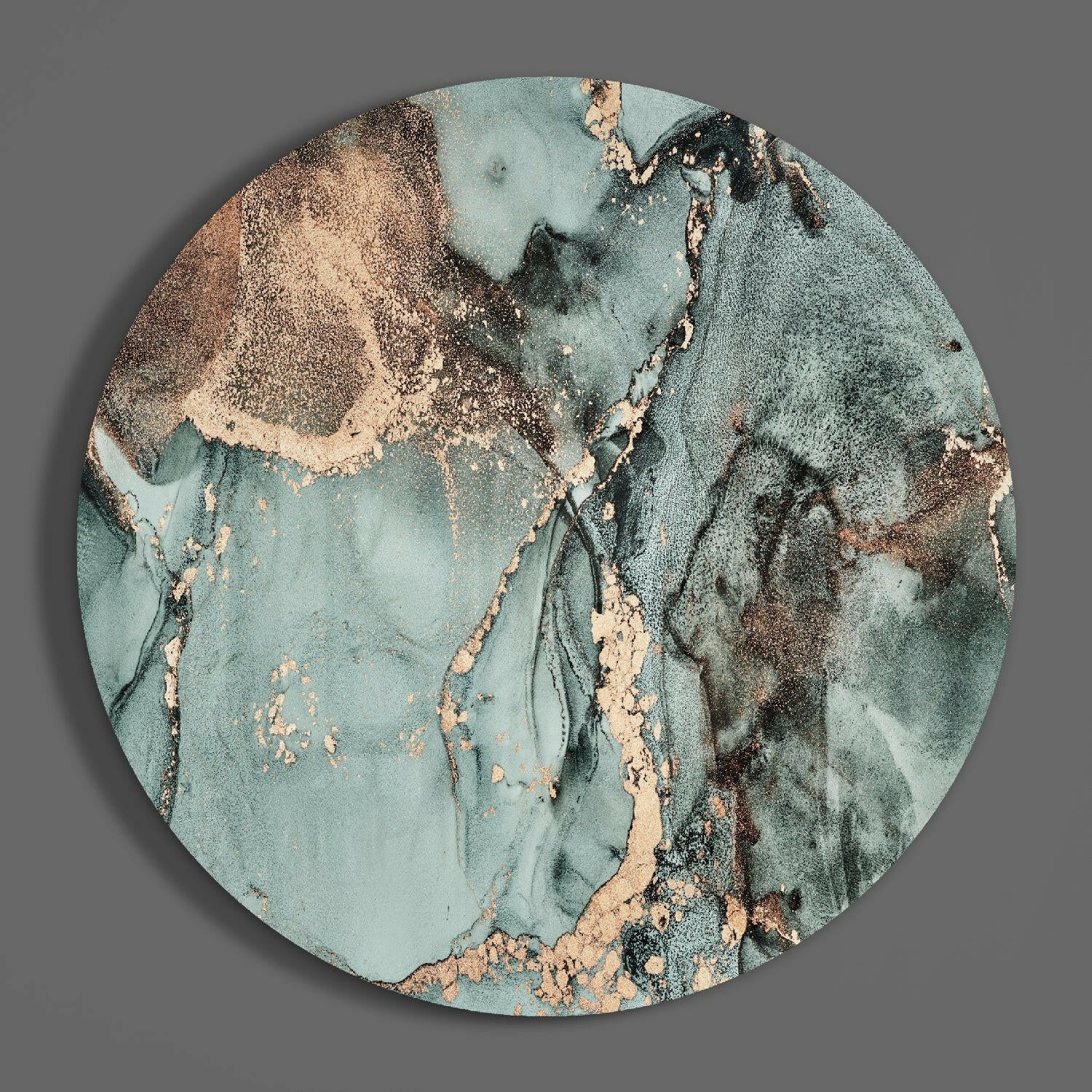 Turquoise Marble Glass Wall Art - Image 3