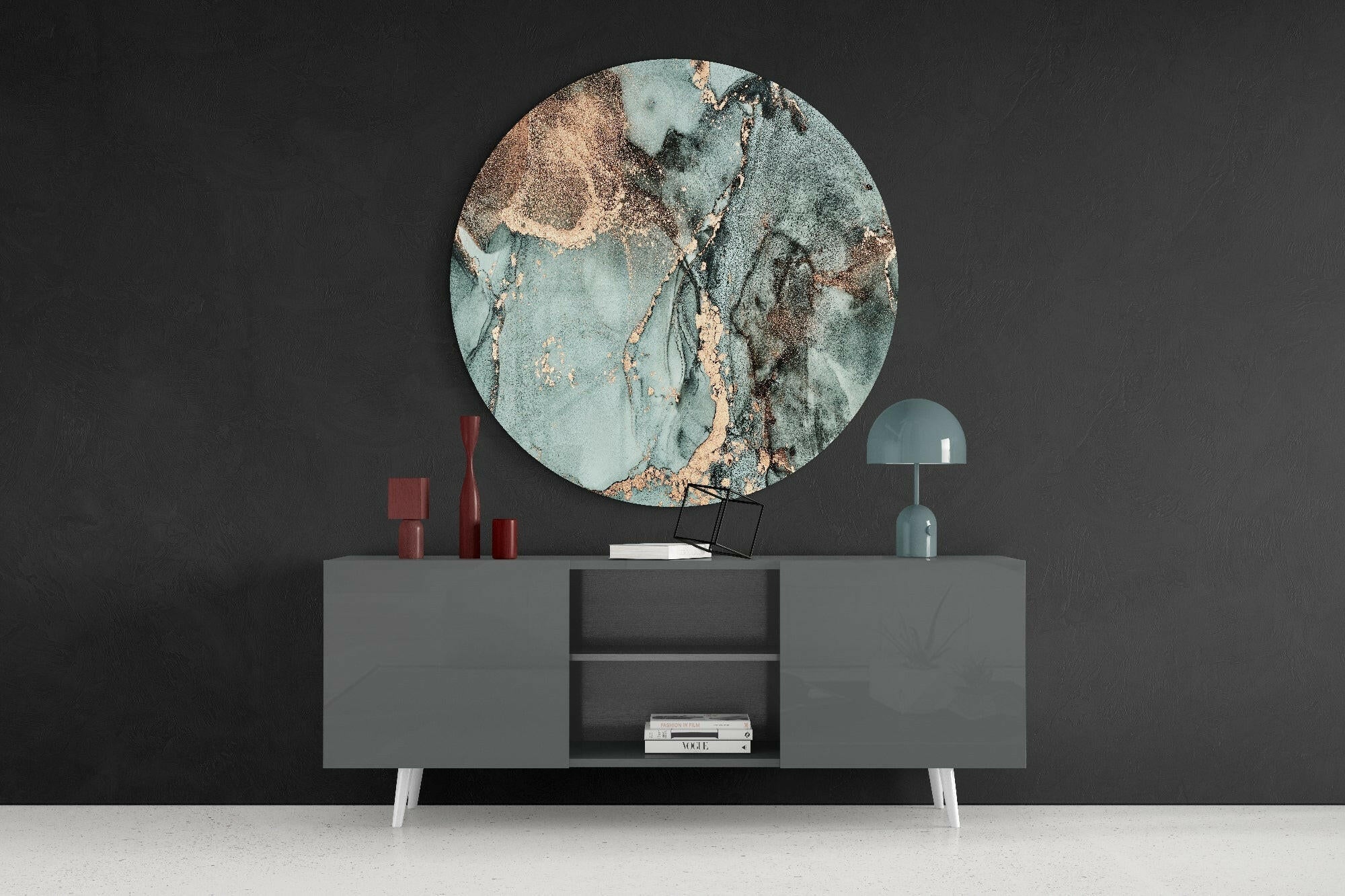 Turquoise Marble Glass Wall Art - Image 4