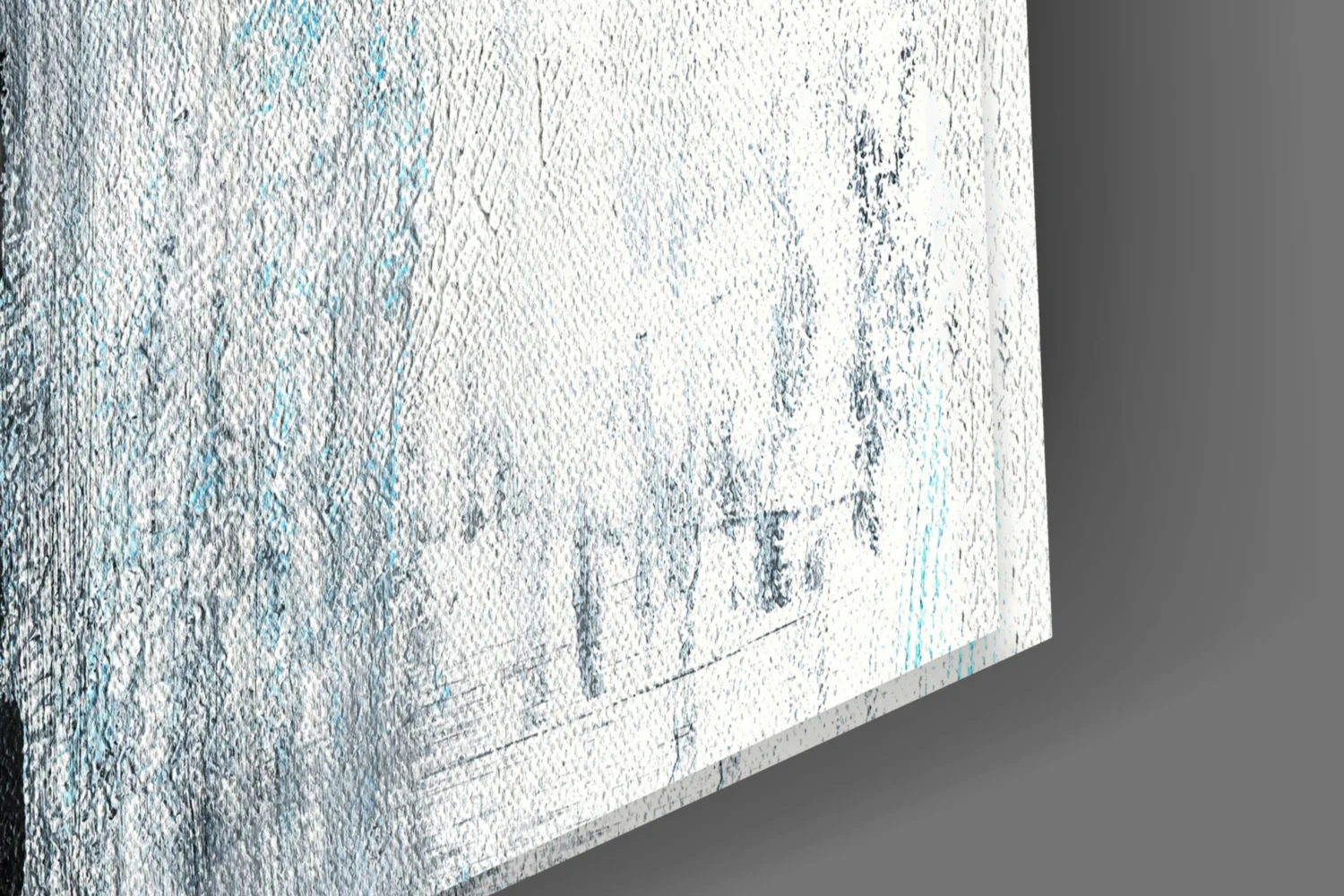Turquoise Stripe Gray Texture Glass Wall Art - Image 7