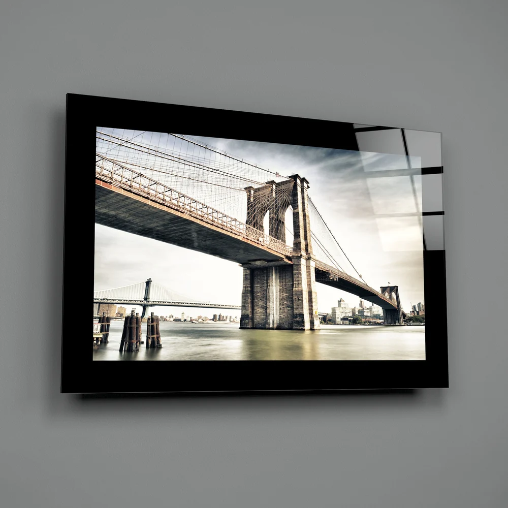 Twin Bridges Muted Skyline Glass Wall Art - Image 2