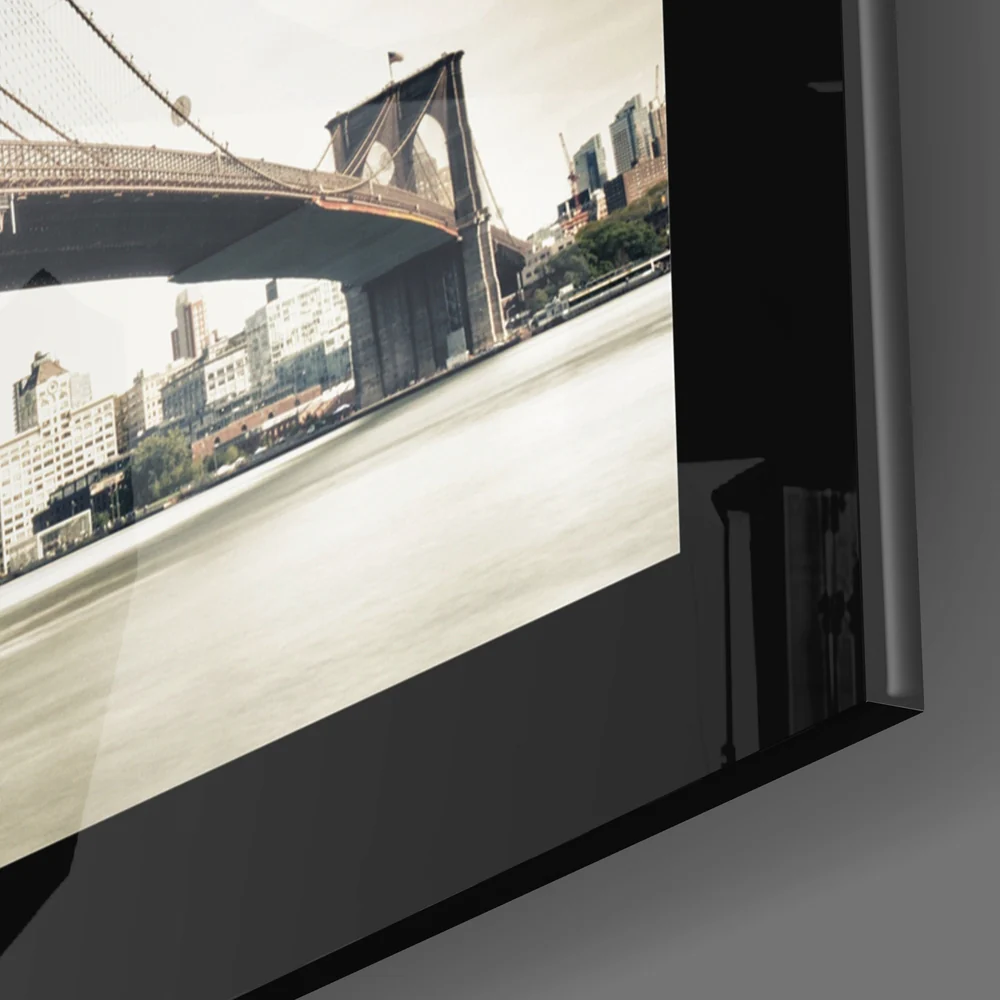 Twin Bridges Muted Skyline Glass Wall Art - Image 3
