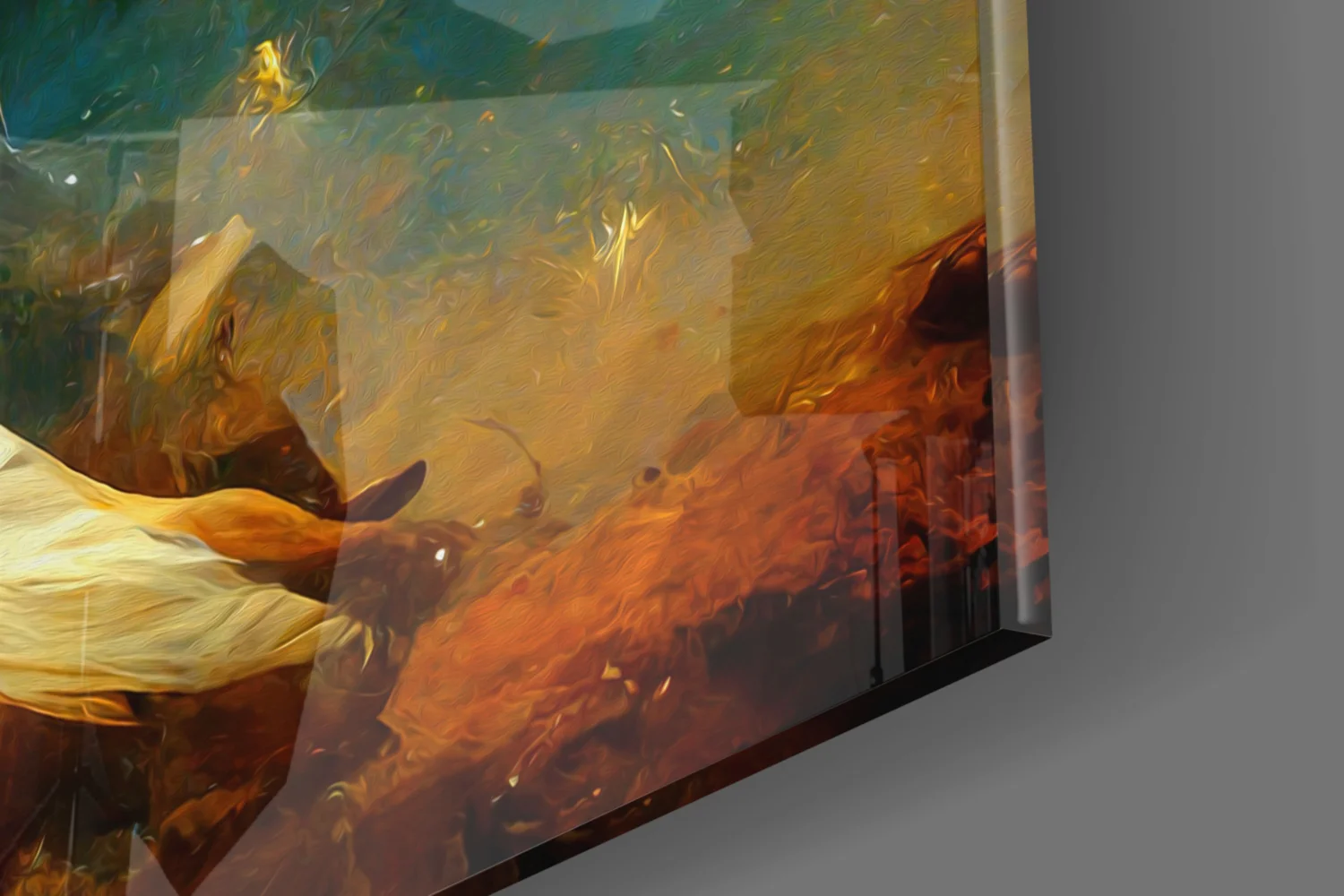 Twin Dervishes Golden Meadow Glass Wall Art - Image 8