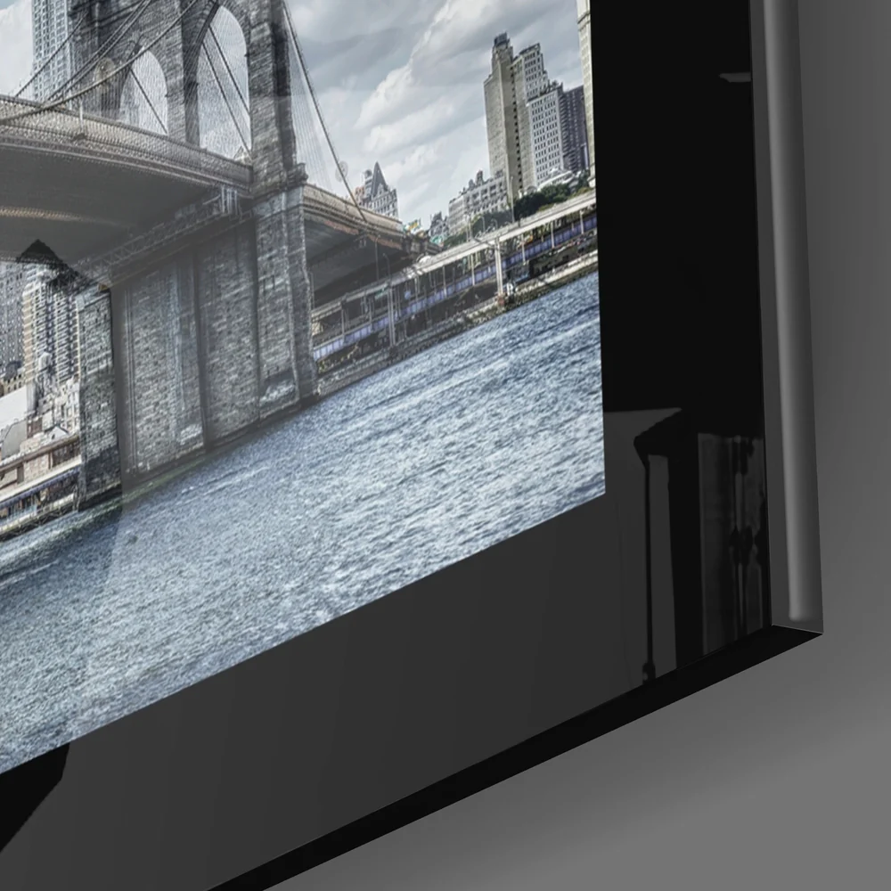 Under Brooklyn Bridge Skyline Glass Wall Art - Image 3