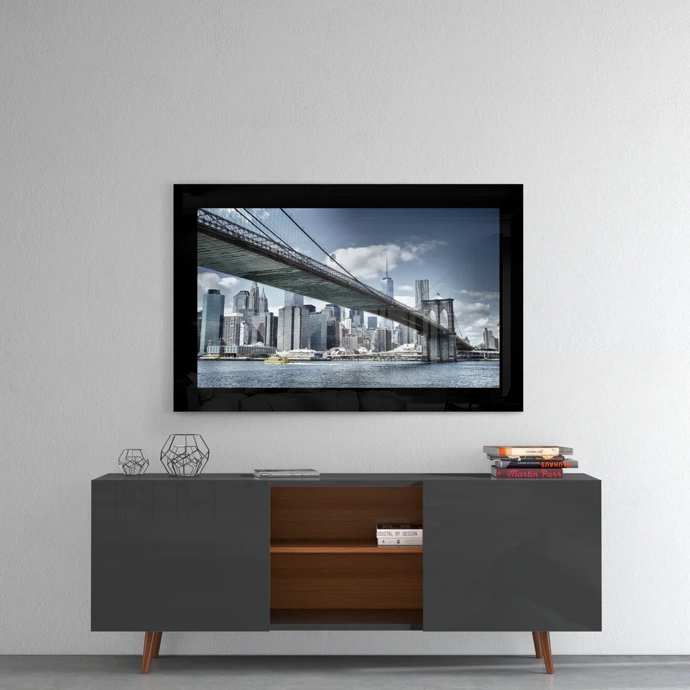 Under Brooklyn Bridge Skyline Glass Wall Art - Image 4