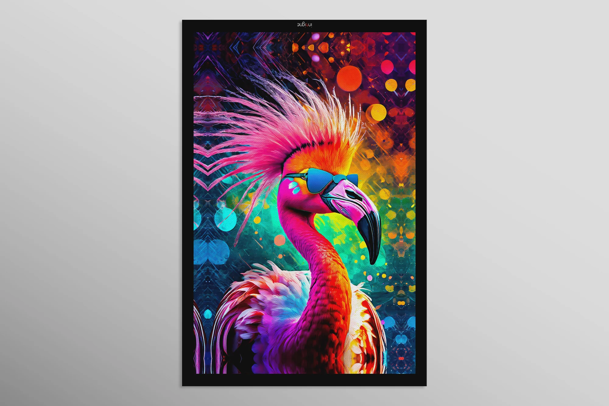 Electric Flamingo Groove — 3D Haptic Embossed High-Gloss Luxury Wall Art - Image 14