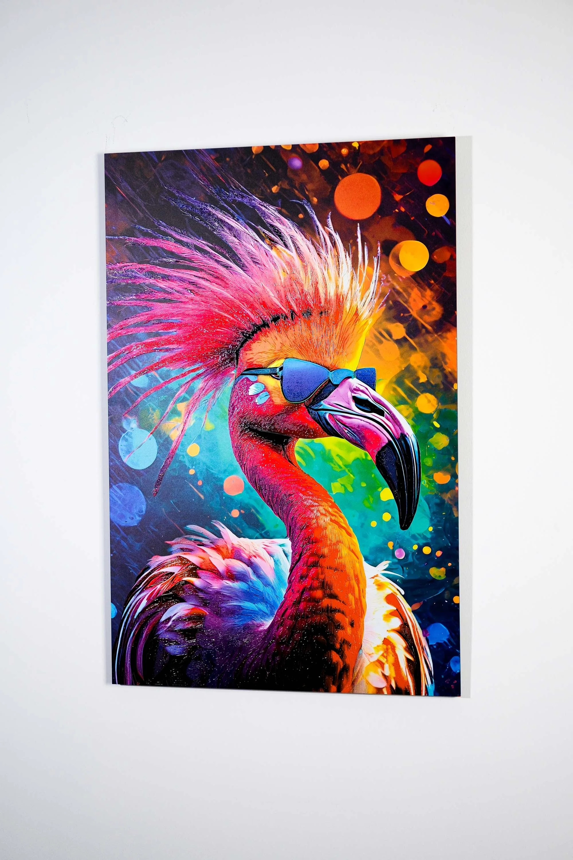 Electric Flamingo Groove — 3D Haptic Embossed High-Gloss Luxury Wall Art - Image 2