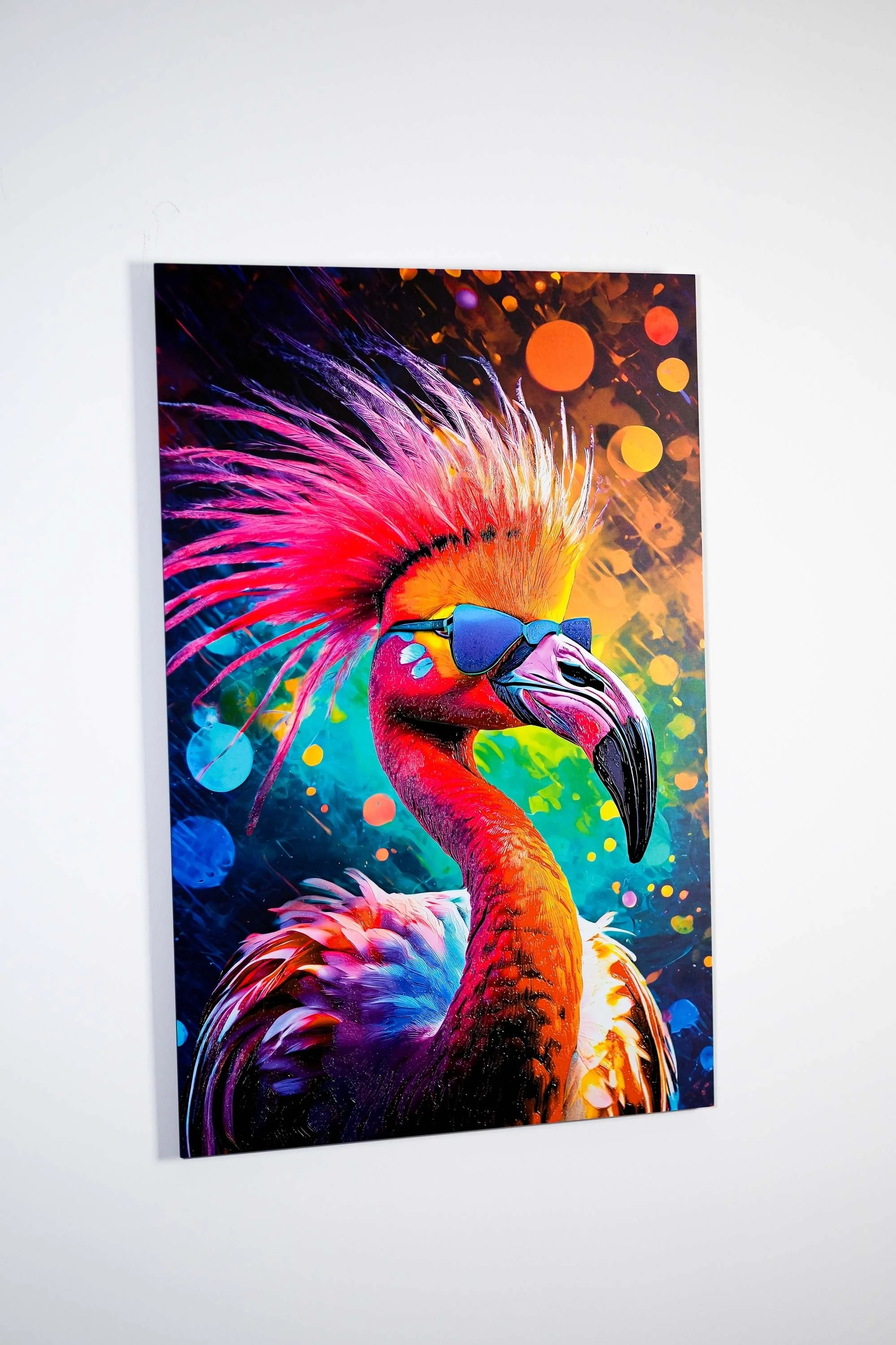Electric Flamingo Groove — 3D Haptic Embossed High-Gloss Luxury Wall Art - Image 3