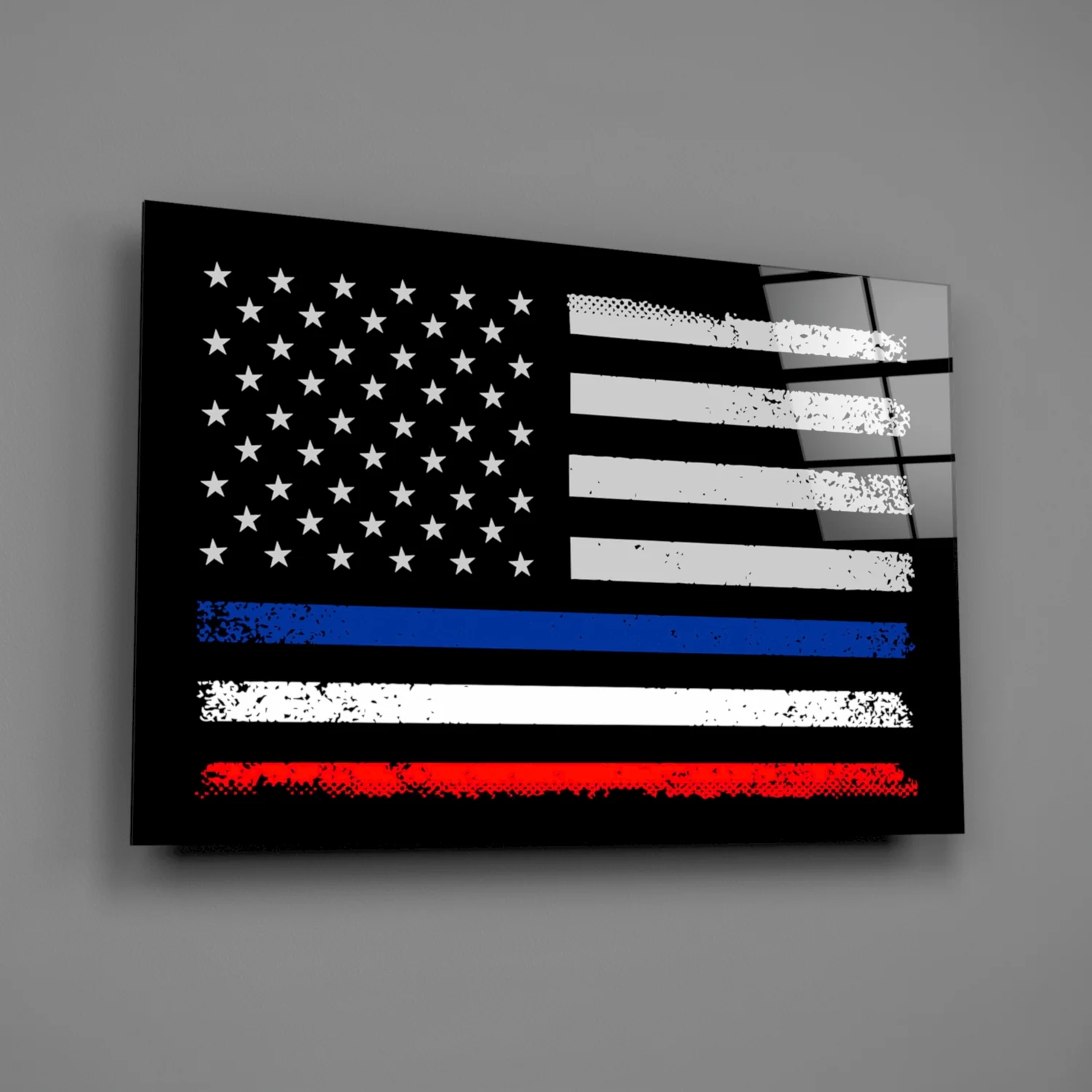 USA-France Flag Glass Wall Art || Designer Collection - Image 3