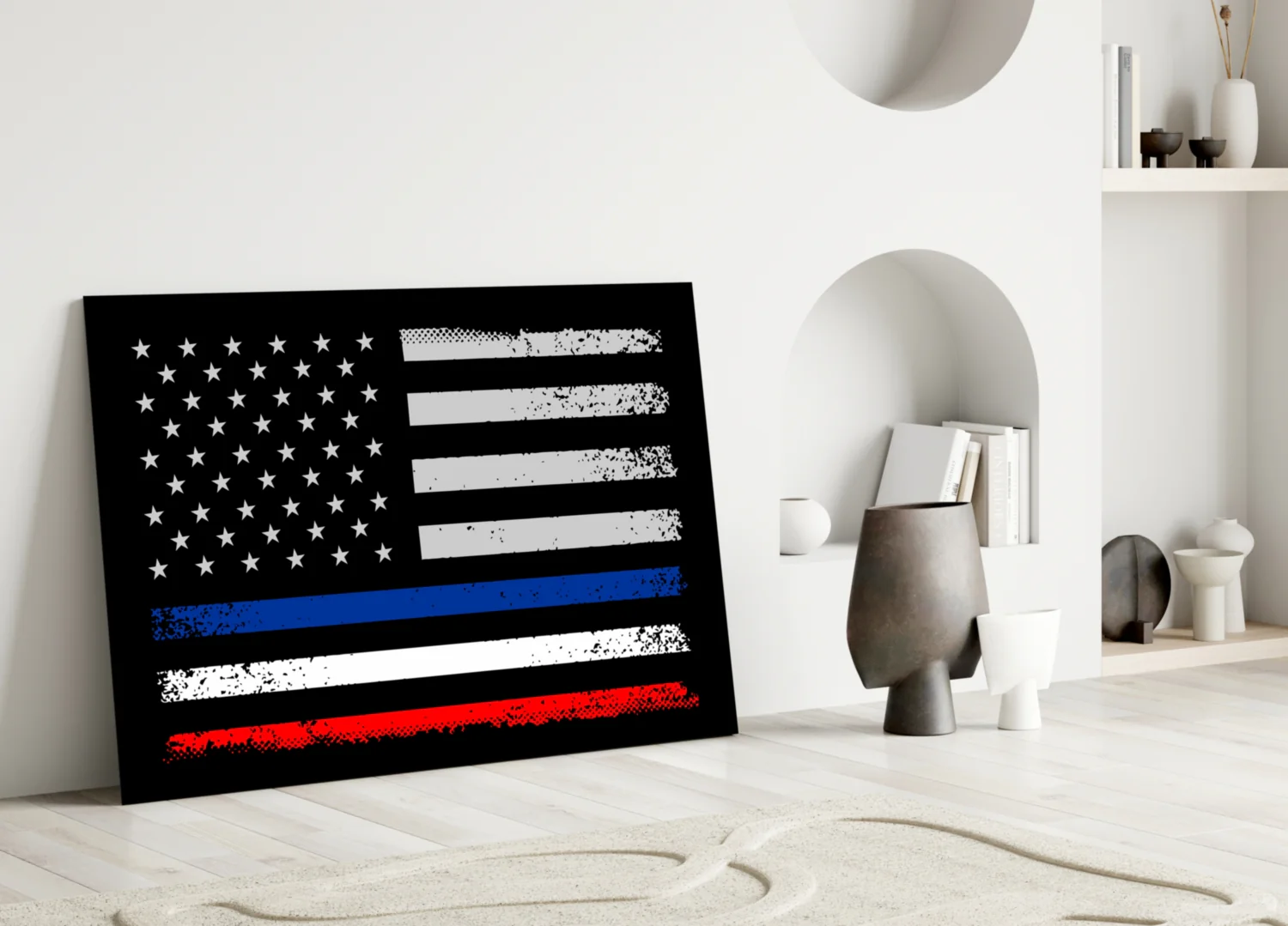 USA-France Flag Glass Wall Art || Designer Collection - Image 4