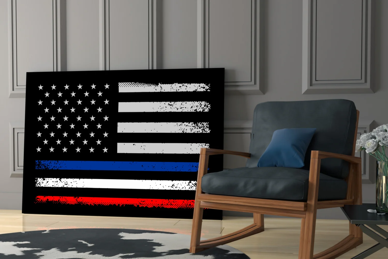 USA-France Flag Glass Wall Art || Designer Collection - Image 7