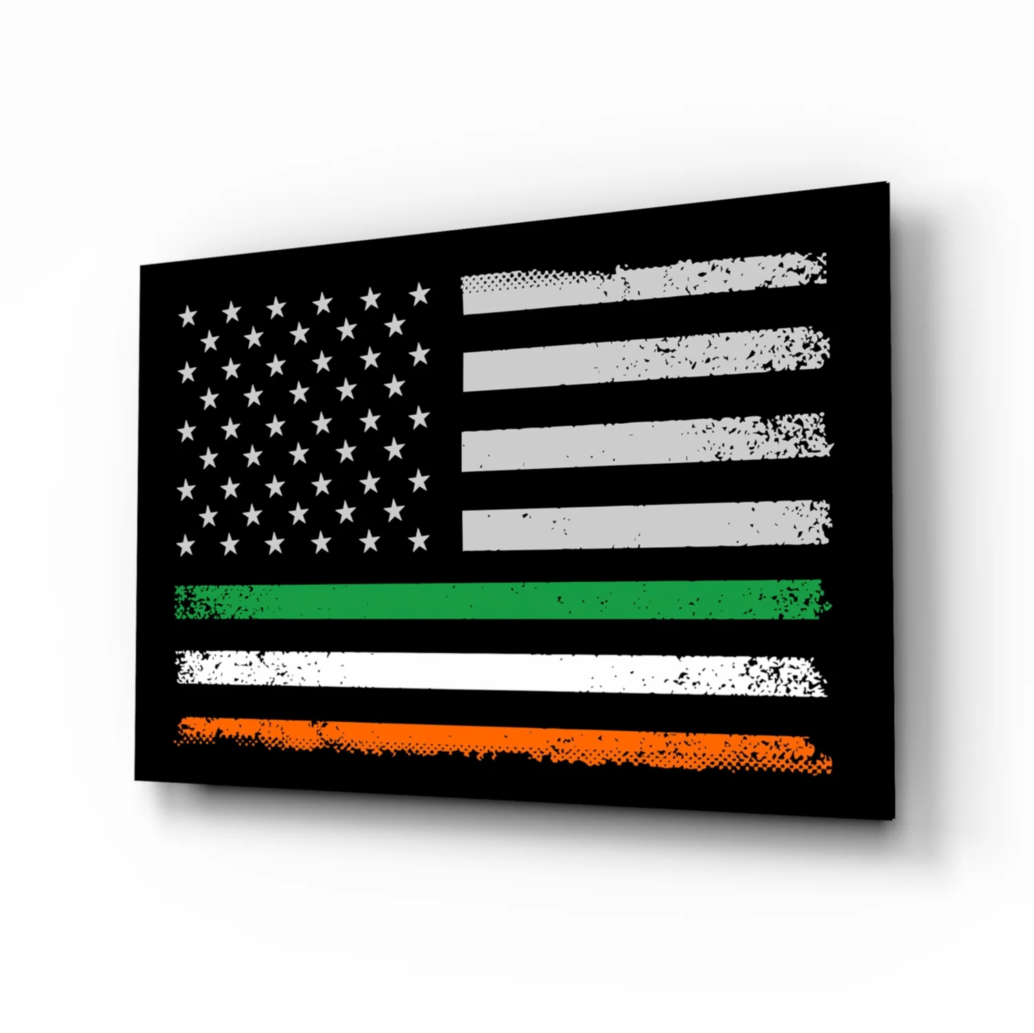 USA-Ireland Flag Glass Wall Art || Designer Collection - Image 2