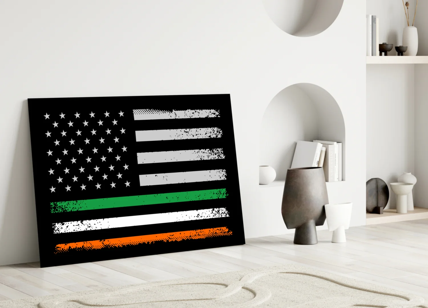 USA-Ireland Flag Glass Wall Art || Designer Collection - Image 4