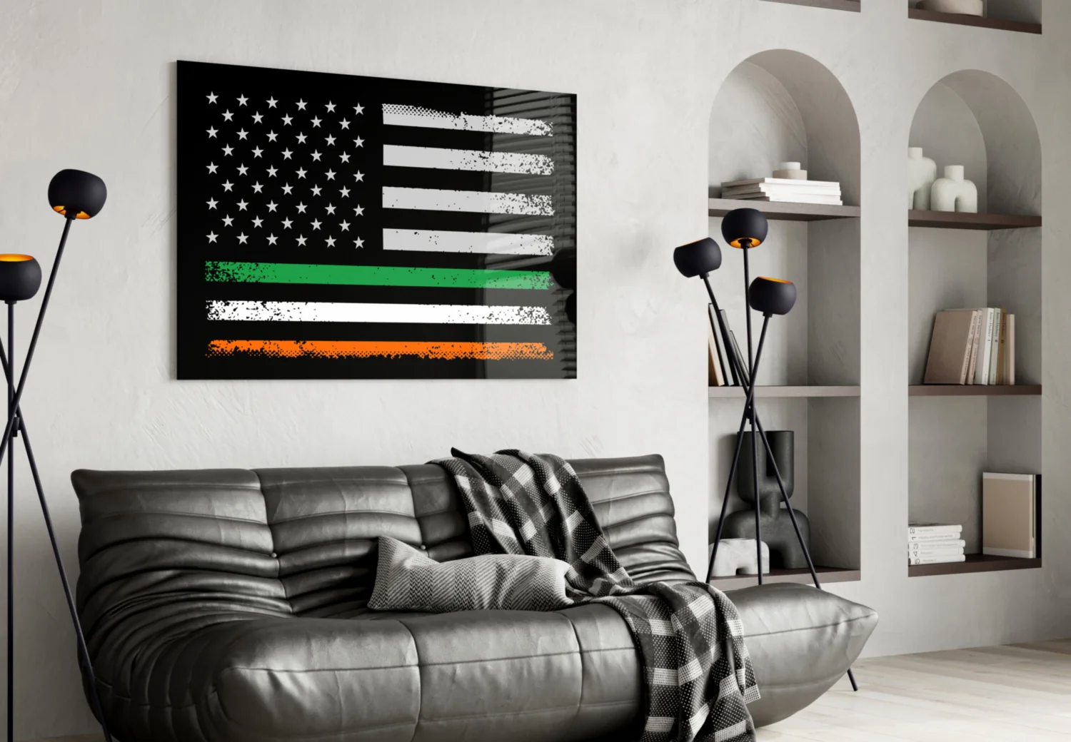 USA-Ireland Flag Glass Wall Art || Designer Collection - Image 5