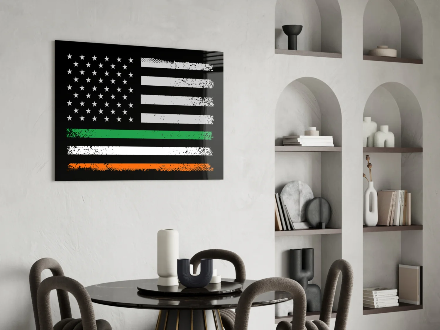 USA-Ireland Flag Glass Wall Art || Designer Collection - Image 6