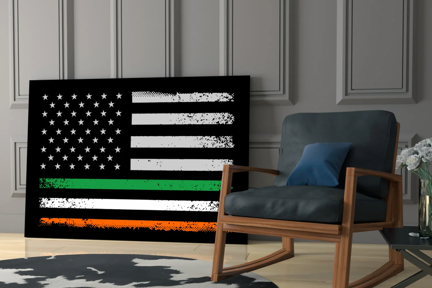 USA-Ireland Flag Glass Wall Art || Designer Collection - Image 7