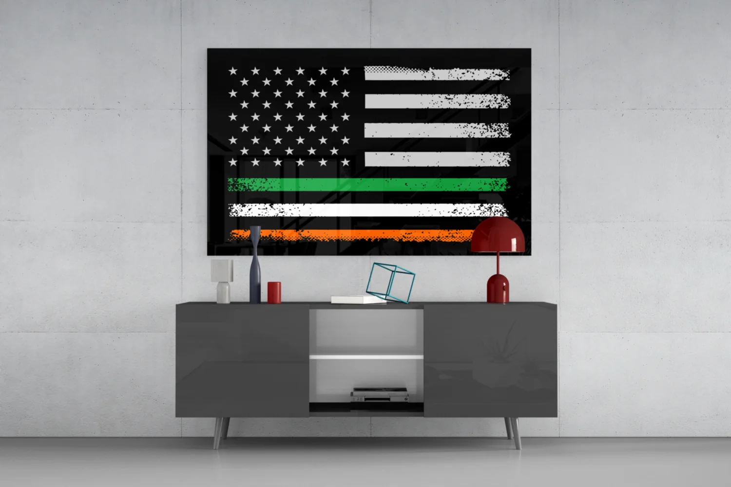 USA-Ireland Flag Glass Wall Art || Designer Collection - Image 9