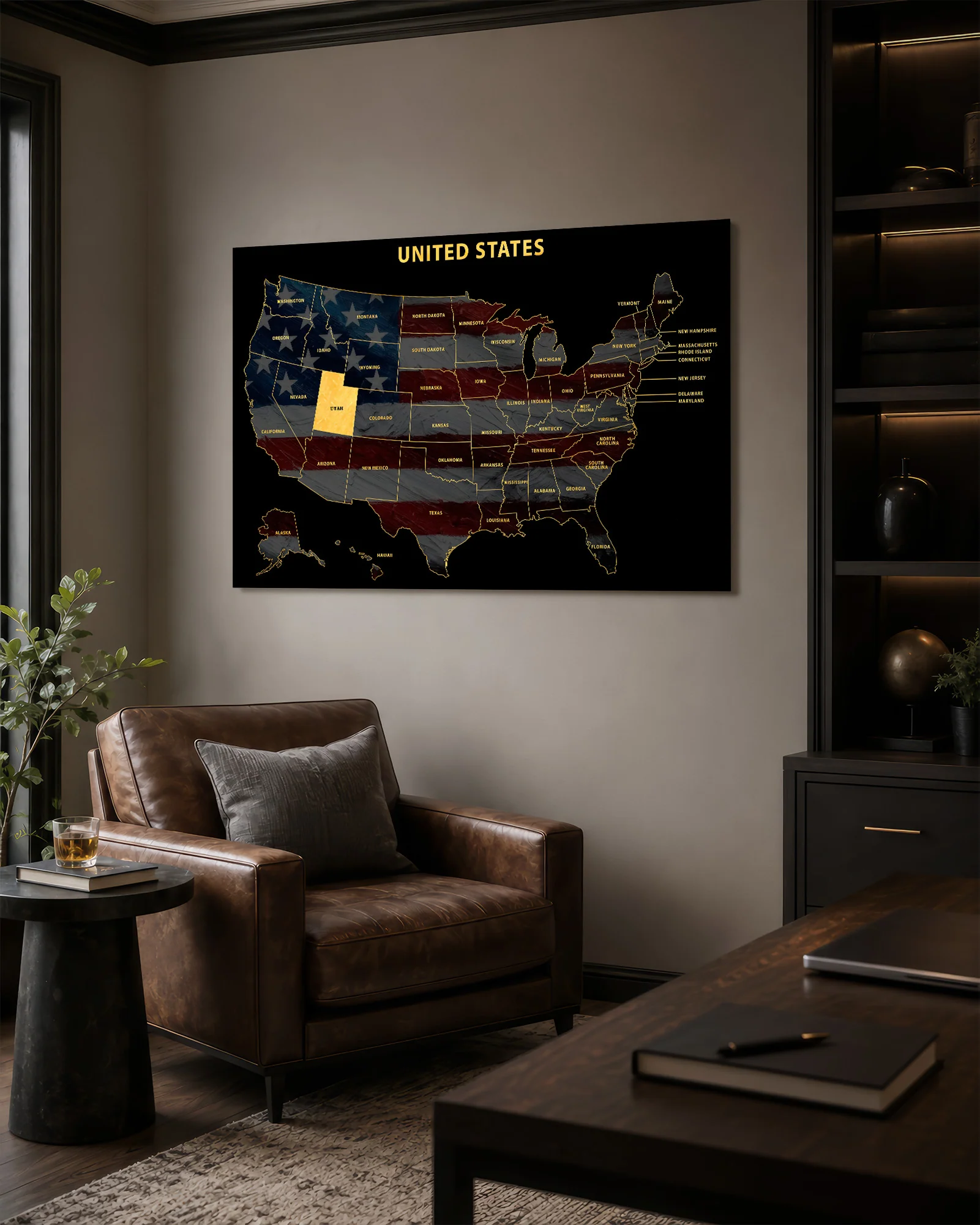 Utah State Map — Haptic 3D Embossed Metal Wall Art - Image 5