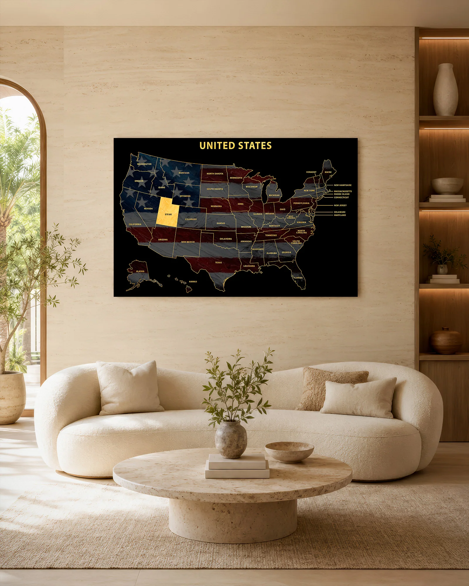 Utah State Map — Haptic 3D Embossed Metal Wall Art - Image 6