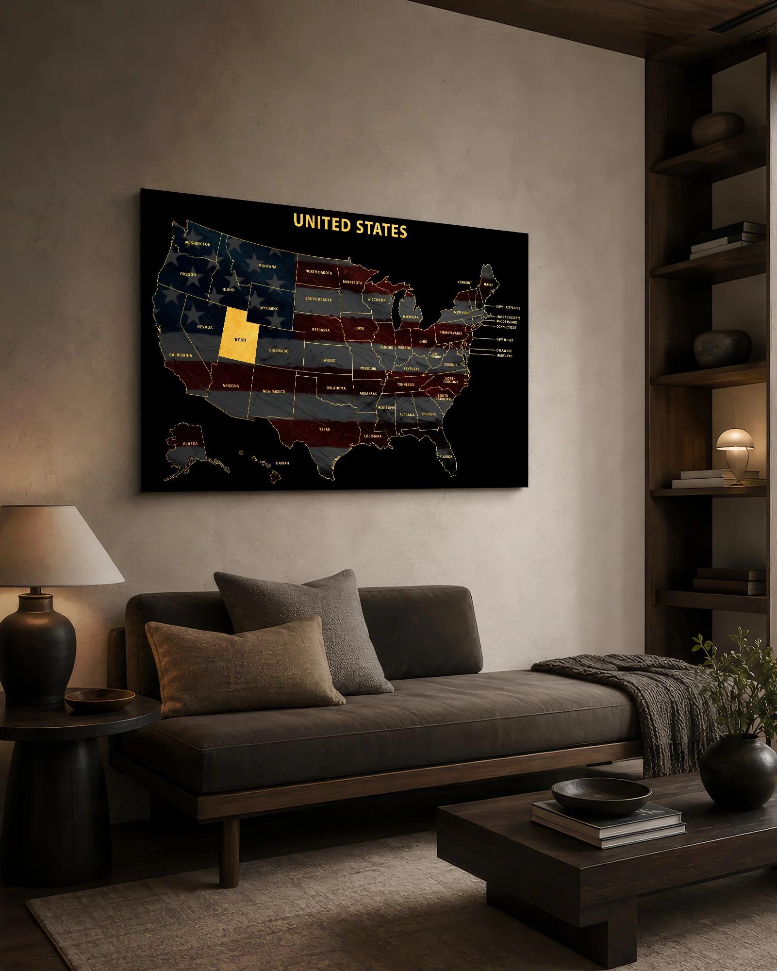 Utah State Map — Haptic 3D Embossed Metal Wall Art - Image 7