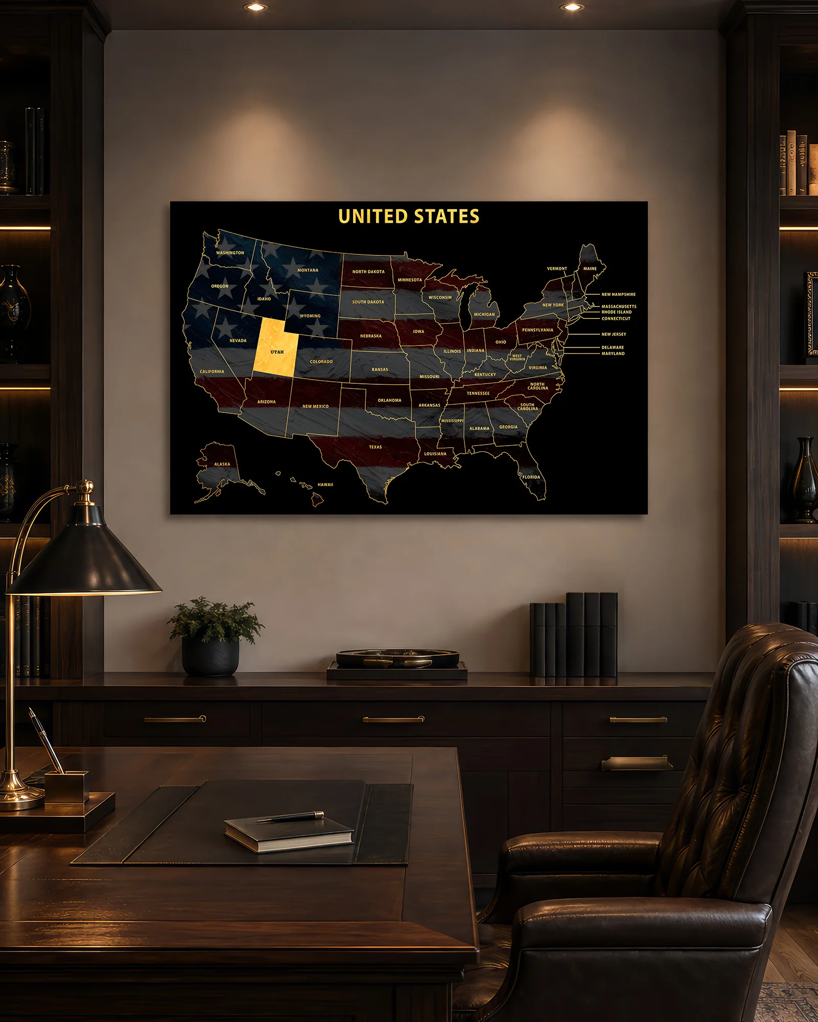 Utah State Map — Haptic 3D Embossed Metal Wall Art - Image 8