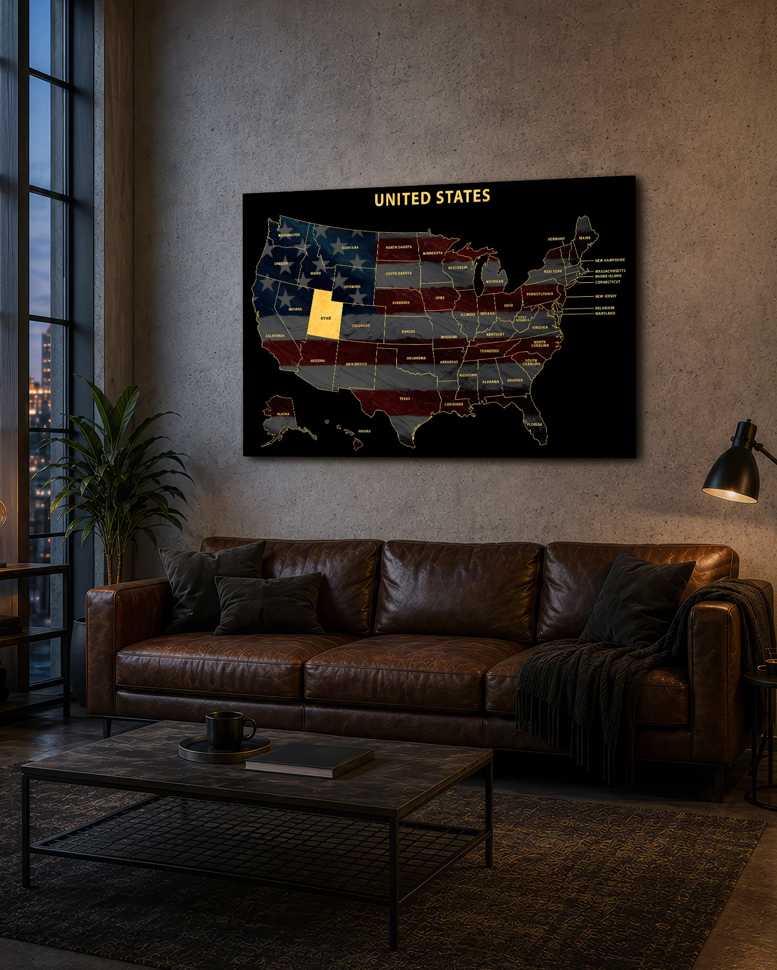 Utah State Map — Haptic 3D Embossed Metal Wall Art - Image 9