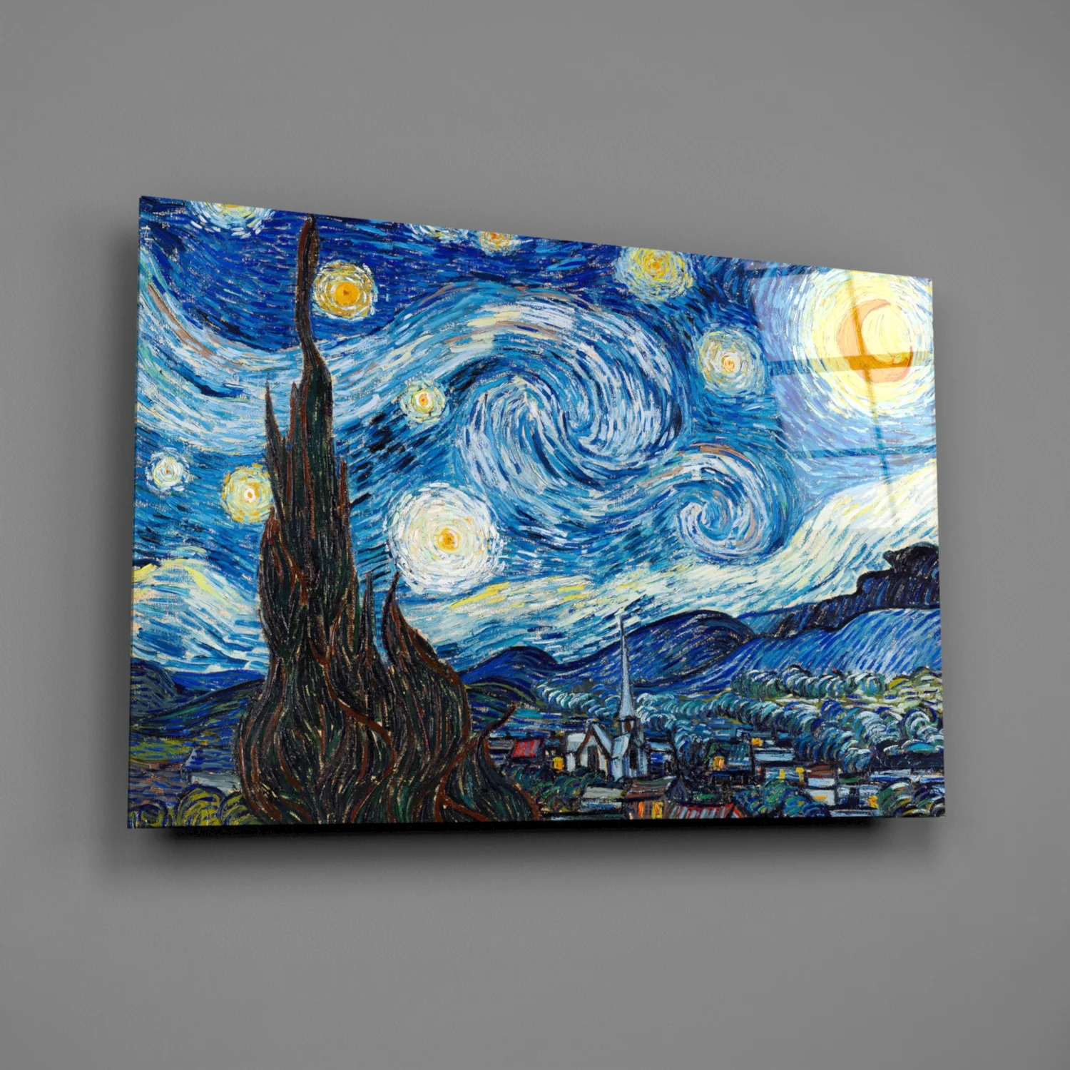 Van Gogh Starry Night Glass Wall Art - Image 2