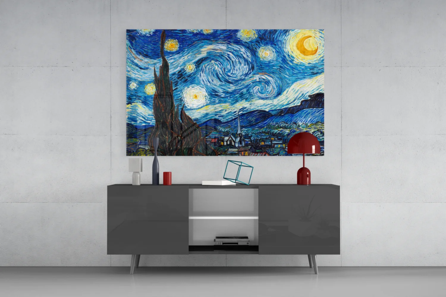 Van Gogh Starry Night Glass Wall Art - Image 8