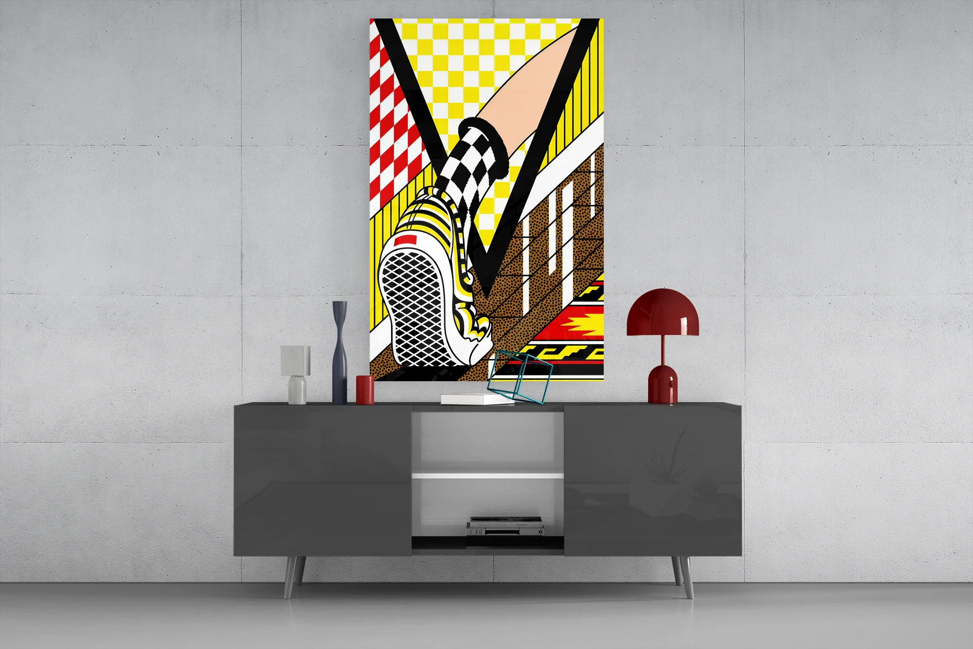 Checkerboard Skate Sneaker Pop Glass Wall Art - Image 9