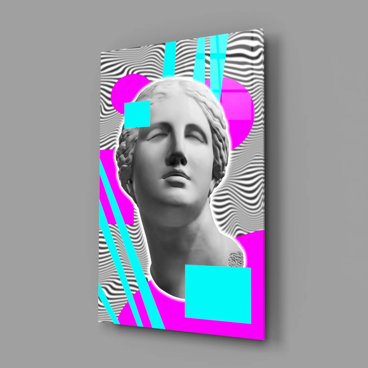 Vaporwave Venus Op Art Glass Wall Art - Image 2