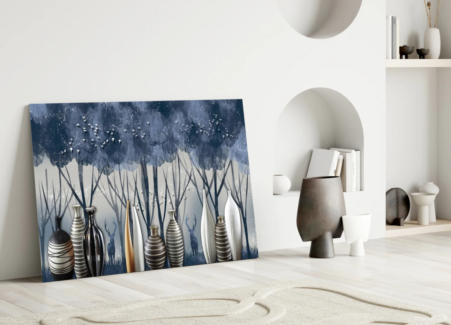 Vases and Trees Glass Wall Art - Image 3
