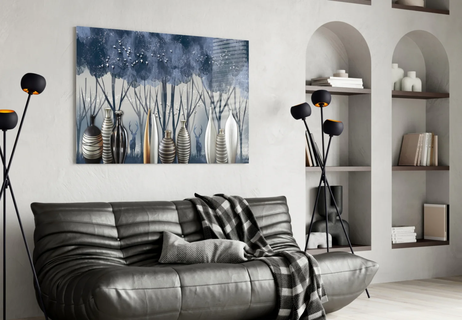 Vases and Trees Glass Wall Art - Image 4