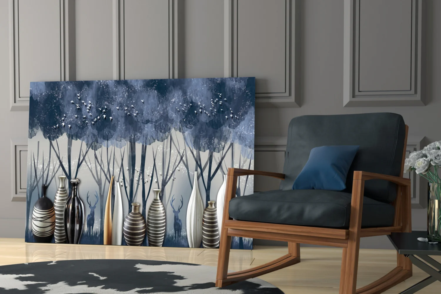 Vases and Trees Glass Wall Art - Image 6