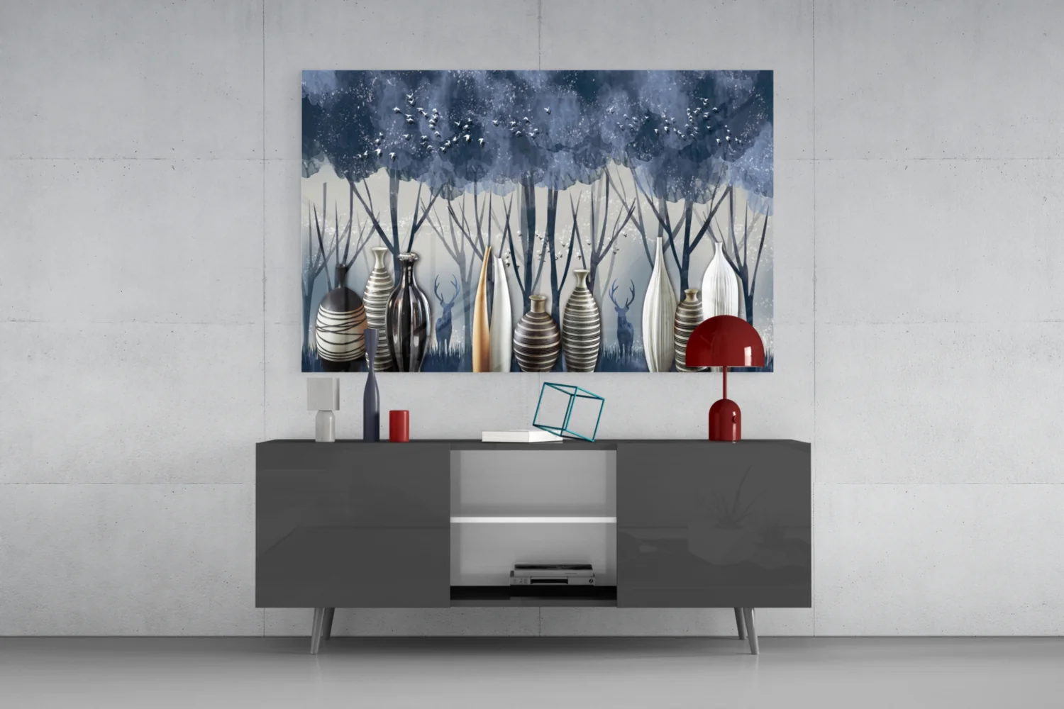Vases and Trees Glass Wall Art - Image 8