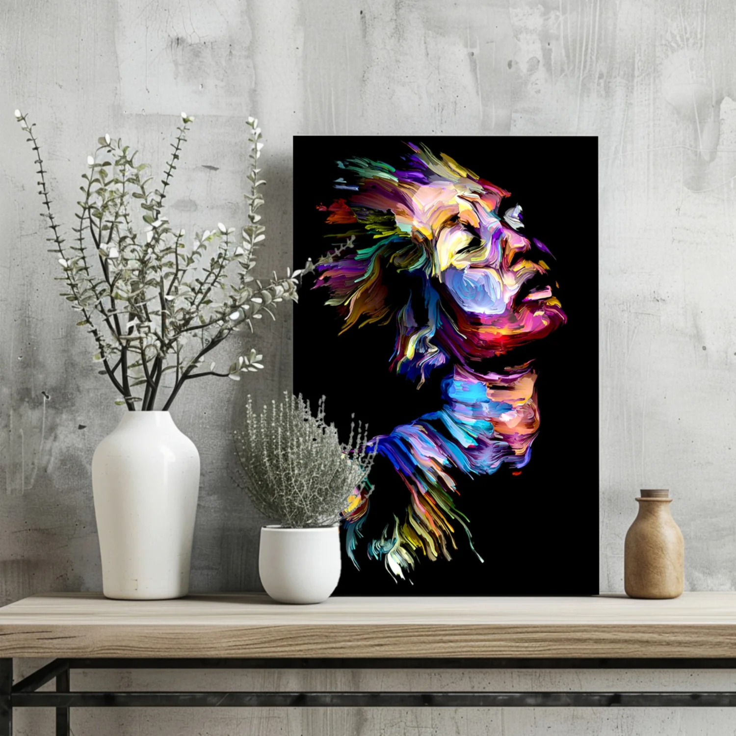 Vibrant Painted Face Aluminum Print - Image 2