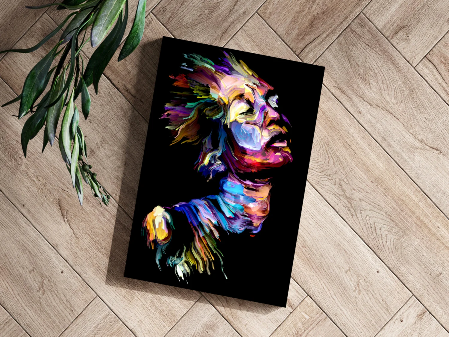 Vibrant Painted Face Aluminum Print - Image 3