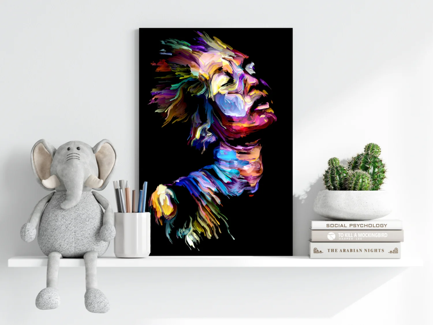 Vibrant Painted Face Aluminum Print - Image 6