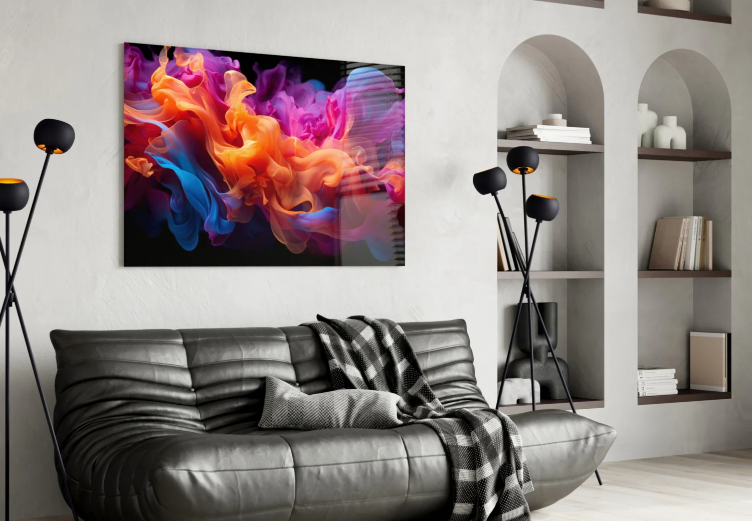 Vibrant Swirls Glass Wall Art - Image 3