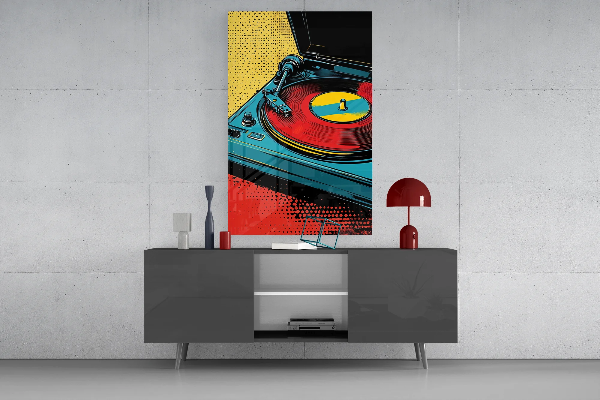 Vibrant Turntable Pop Glass Wall Art - Image 9