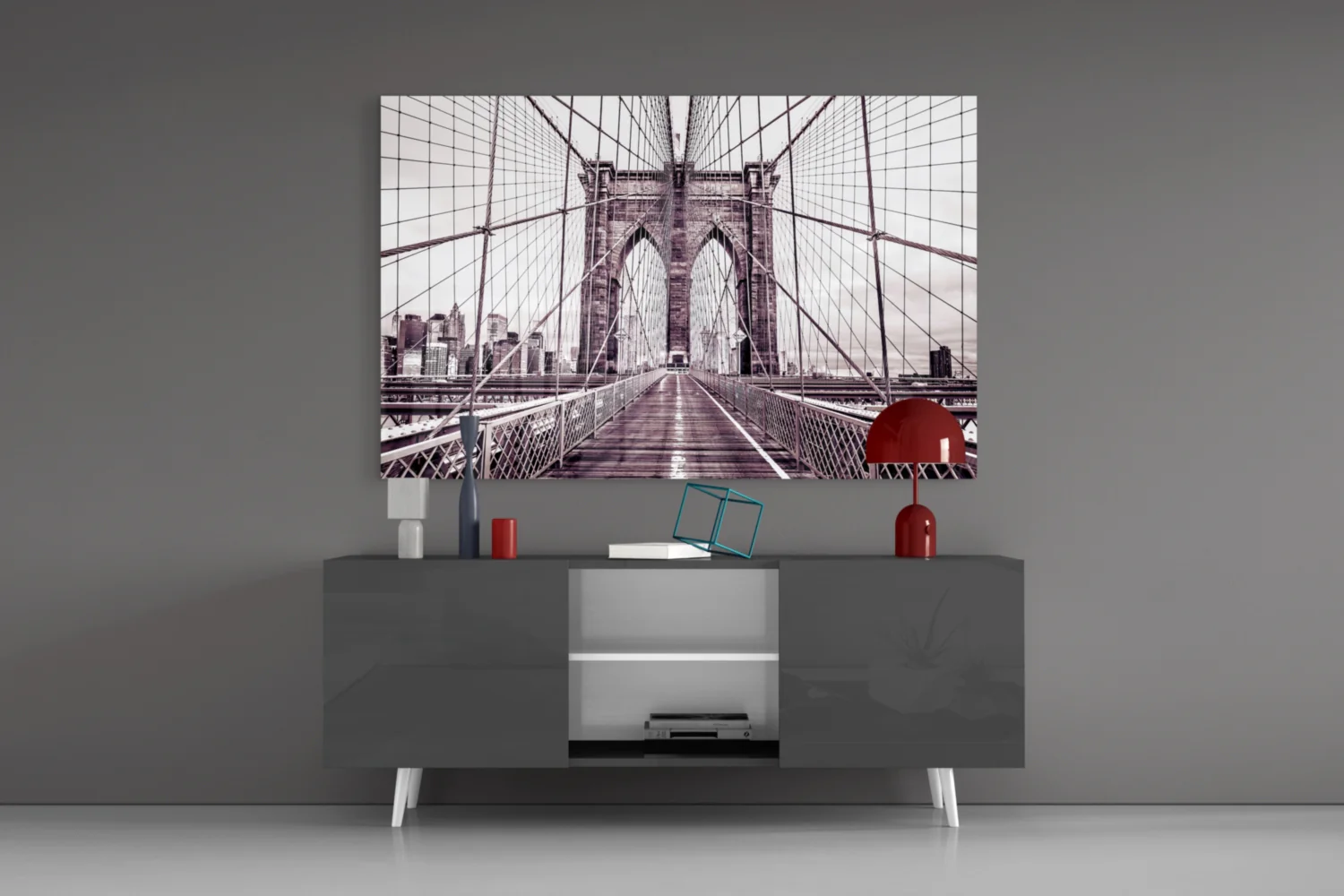 Vintage Bridge Walkway Symmetry Glass Wall Art - Image 9