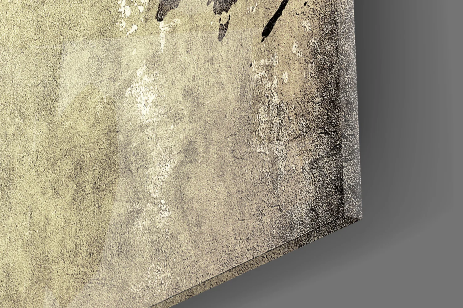 Vintage Distressed Beige World Map Glass Wall Art - Image 7