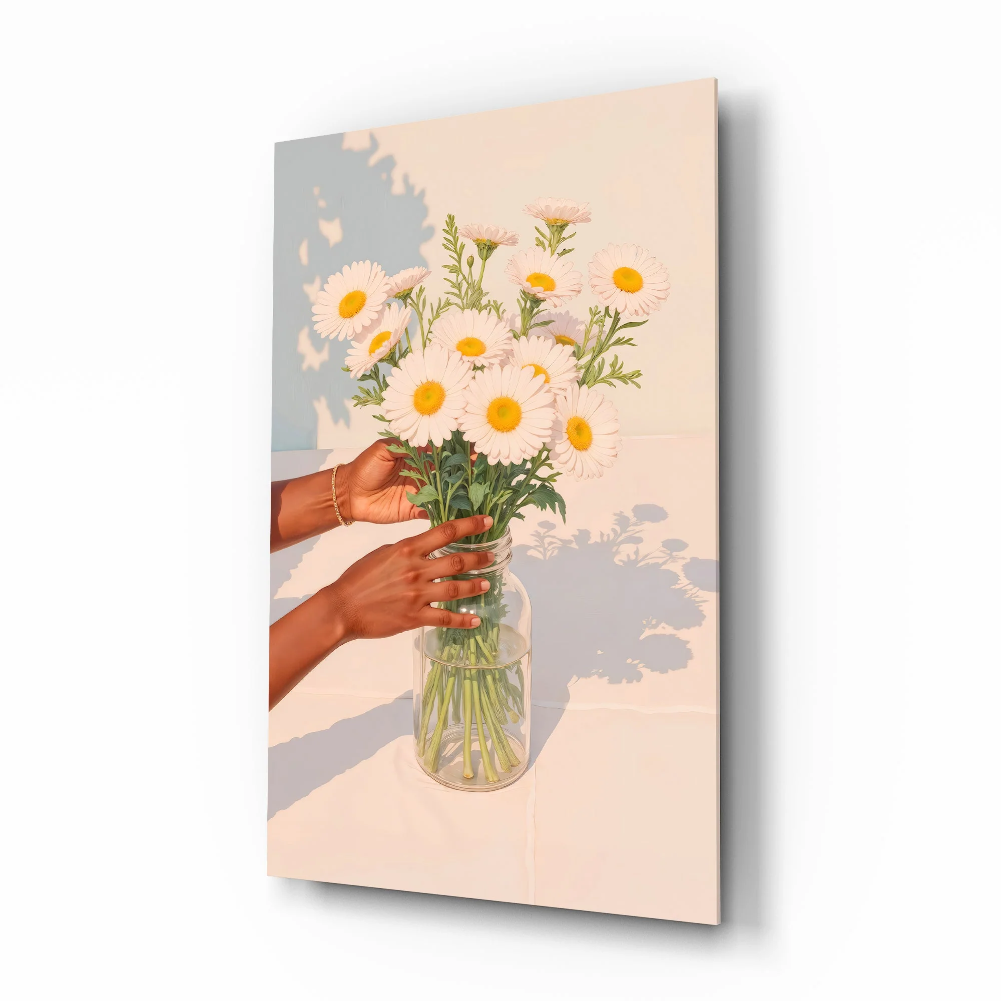 Vintage Flower Bouquet Artwork Glass Wall Art