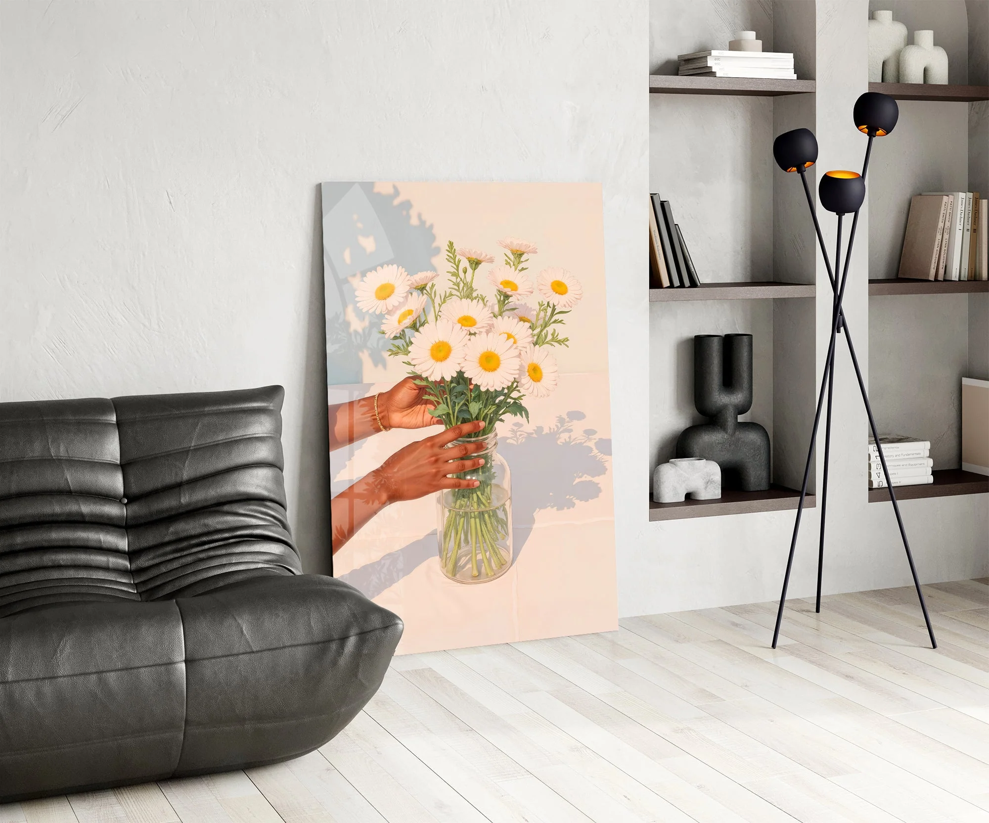 Vintage Flower Bouquet Artwork Glass Wall Art - Image 6