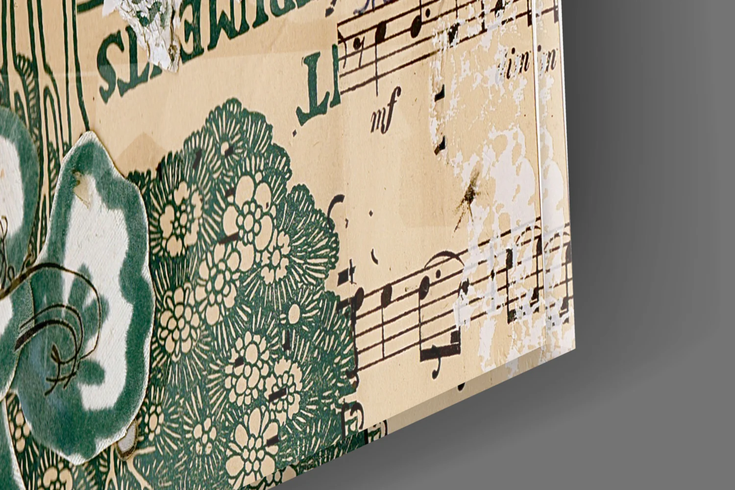 Vintage Lady Floral Collage Glass Wall Art - Image 7