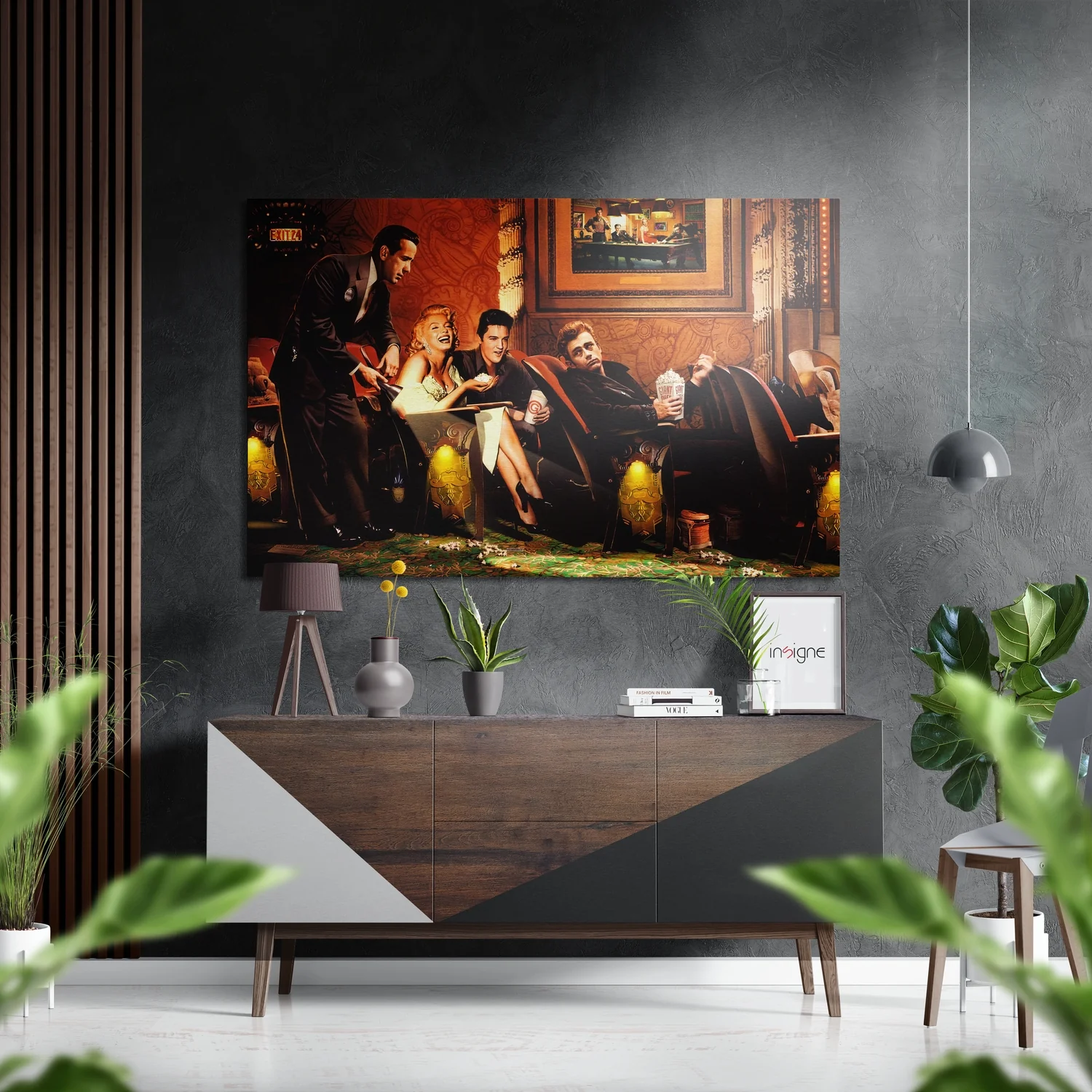 Vintage Lounge Booth Gathering Brushed Aluminium Dibond Wall Art