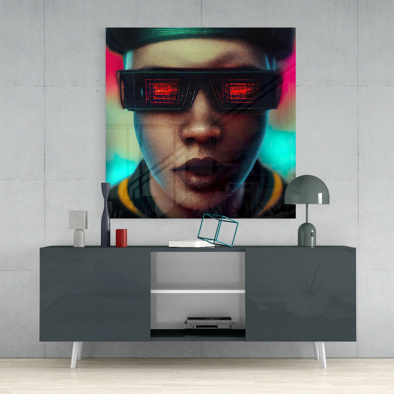 Virtual Life Glass Wall Art || Designer Collection - Image 5