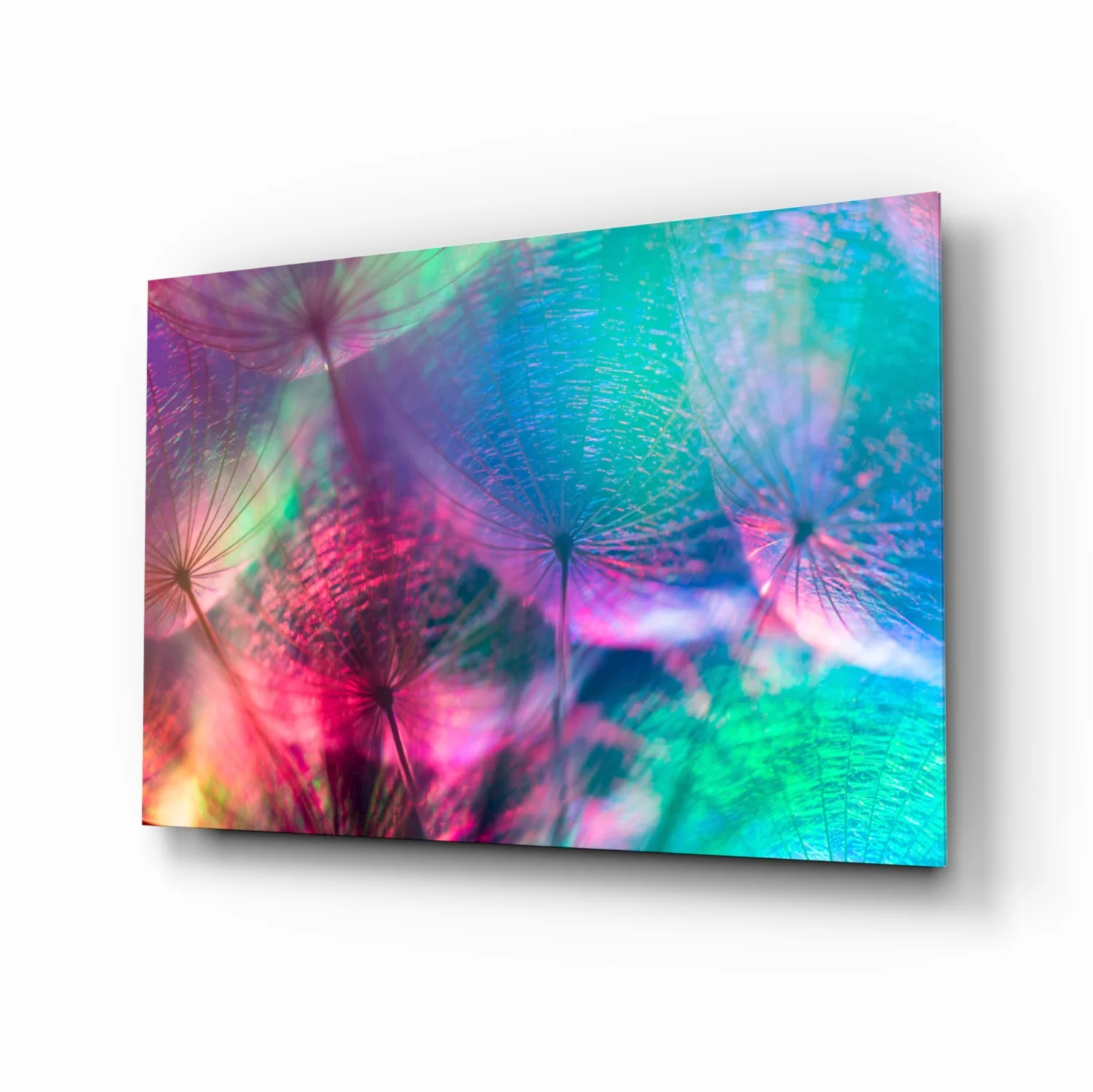 Vivid Dandelion Bokeh Abstract Glass Wall Art - Image 2