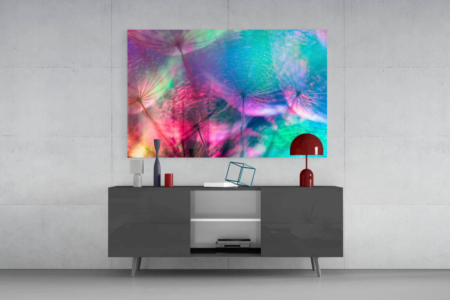 Vivid Dandelion Bokeh Abstract Glass Wall Art - Image 9