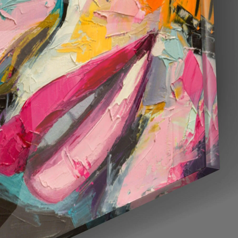 Vivid Palette Knife Face Glass Wall Art - Image 2